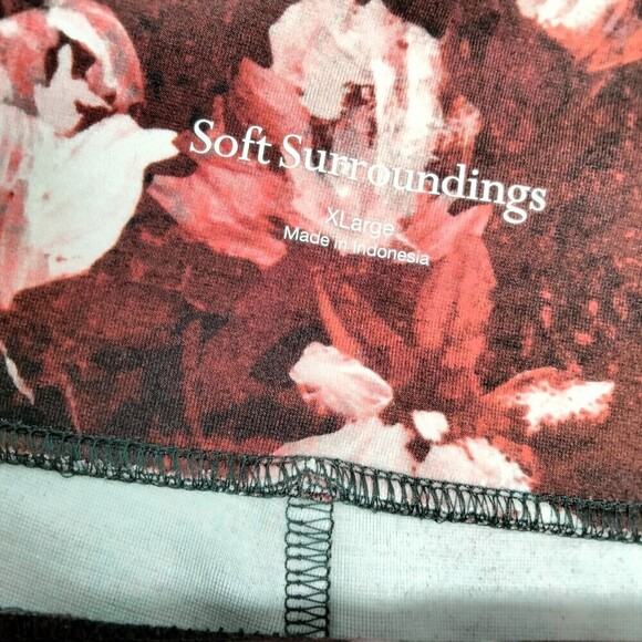 NEW! Soft Surroundings Ankle Leggings Wmns Sz XL Red Floral SuperSlim High Rise - Picture 11 of 14